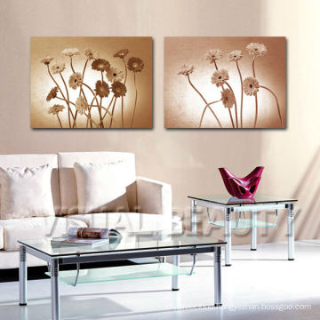 Sepia Flower Oil Painting On Canvas For Decor